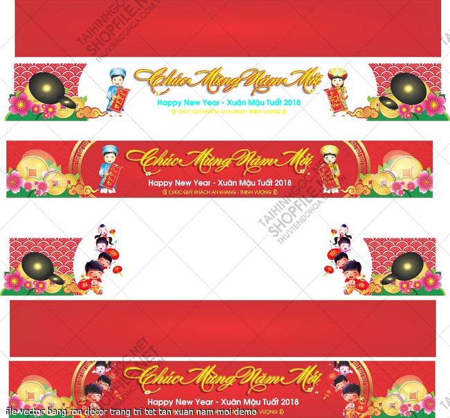 file vector bang ron decor trang tri tet tan xuan nam moi 